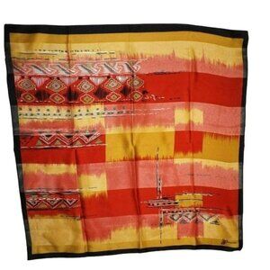 Womens Silk Head Neck Scarf Fall Colors Gold Red Black Silver 31"  JH791